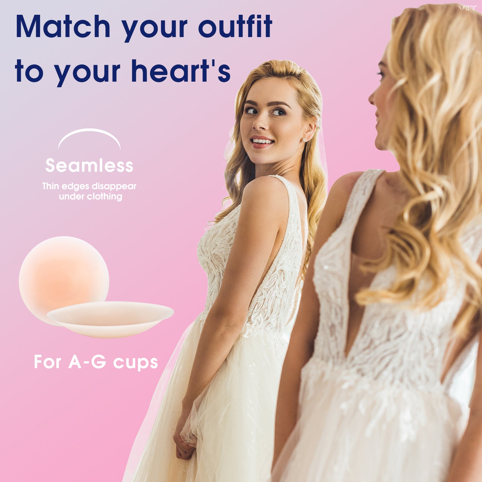 VBT Beige Boob Tape Set- Breast Lift Tape & Nipple Covers, A-G Cup, Standard