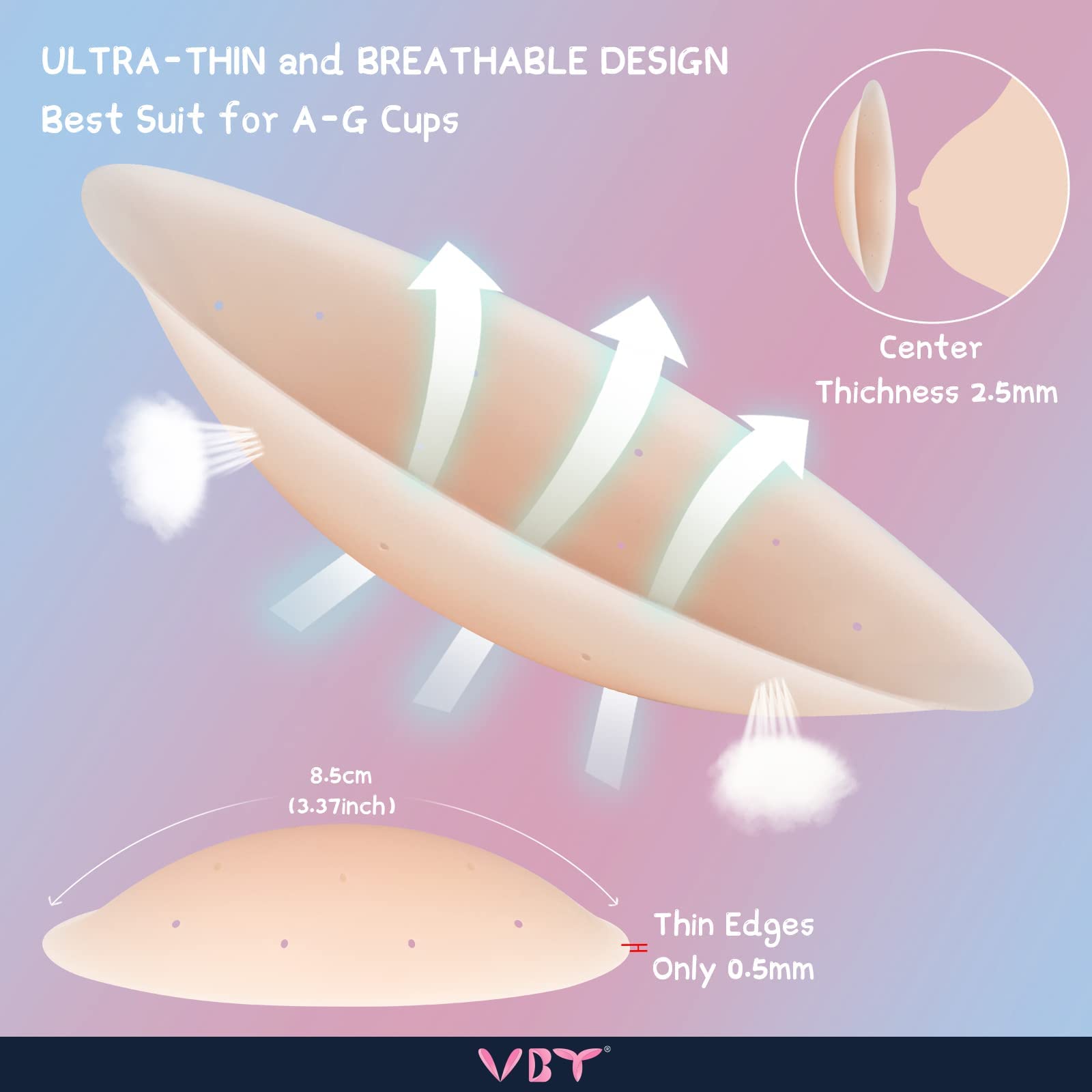 VBT Beige Super Kit-1 Breast Lift Tape, 10 Pairs of Bra Petals, 1 Pair of Nipple Covers, 36 PCS Double Sided Clothing Tape, A-G Cup, Standard