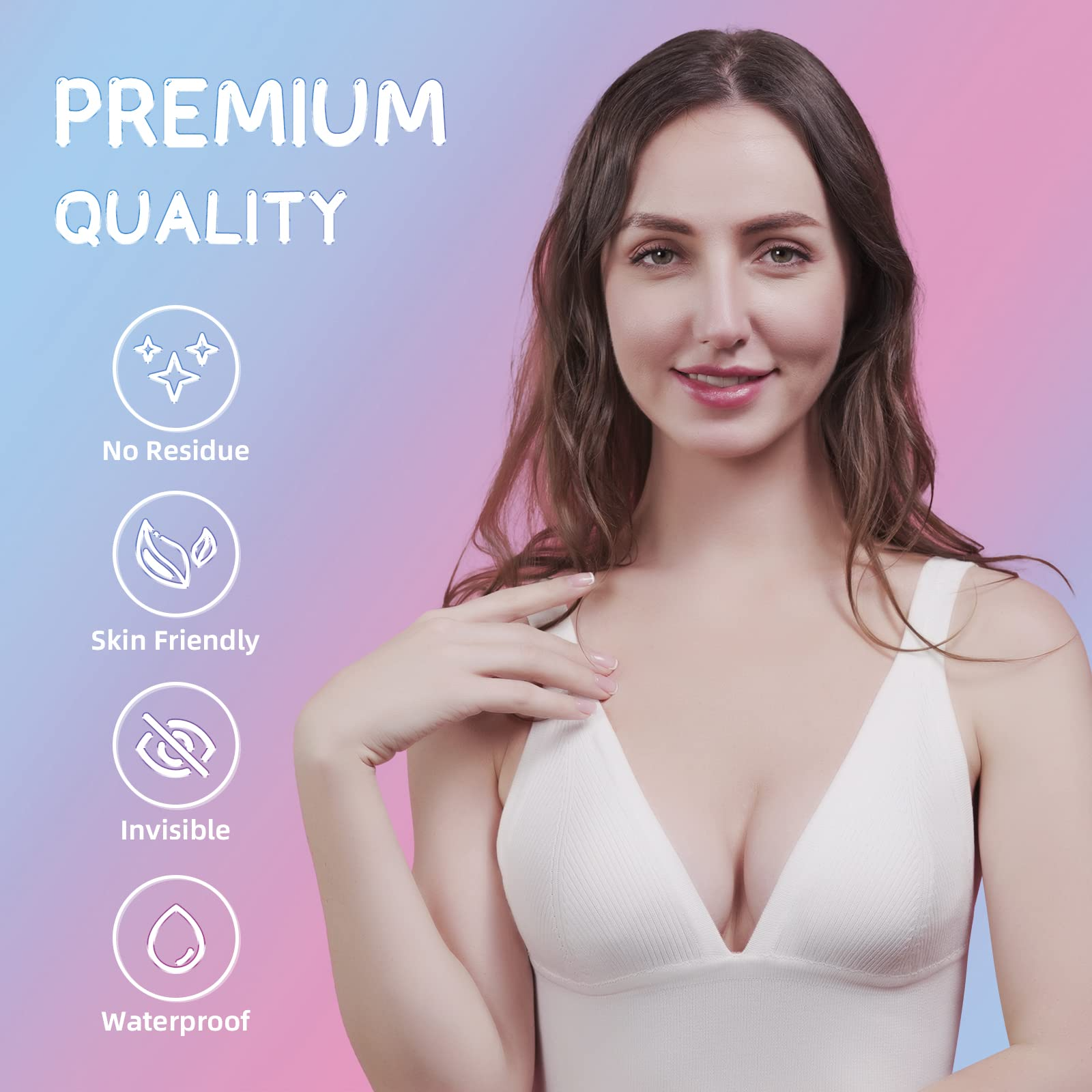 VBT Fashion Double Sided Clothing Tape, Transparent 100 Strips