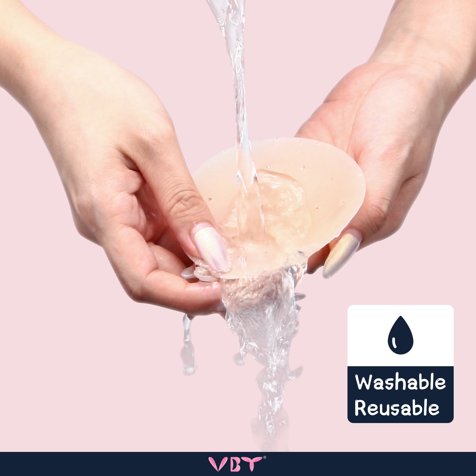 VBT Portable Kit-Washable Nipple Covers, 5 Satin Flower Breast Covers, 1 Silicone Pasties, 24 Pcs Clothing Tape, 5 Protective Nipple Stickers, A-G Cup, Color Champagne