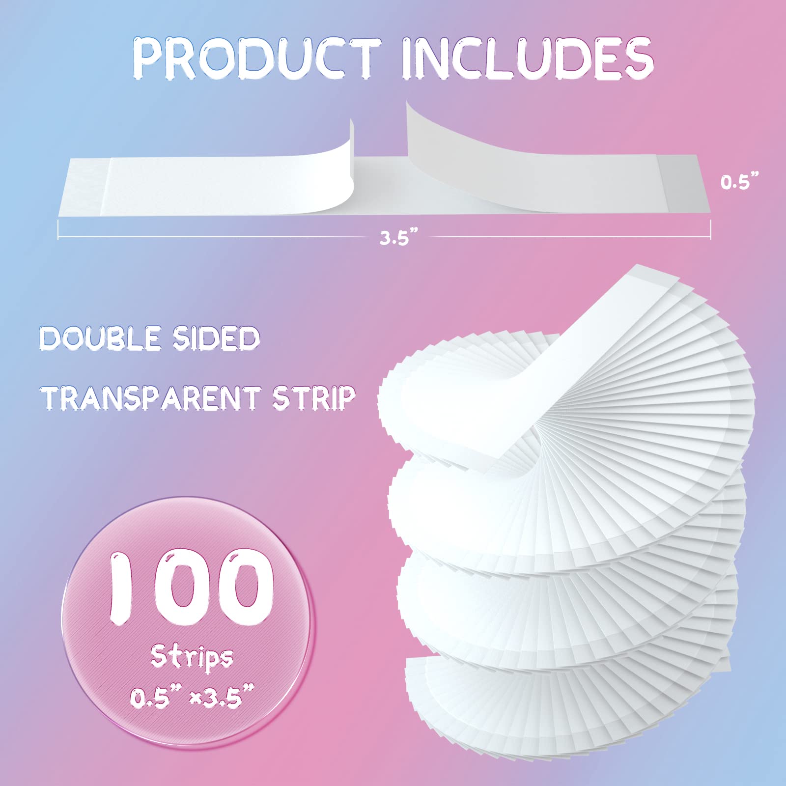 Double Scoop® Double-Sided Clear Body Tape Strips for